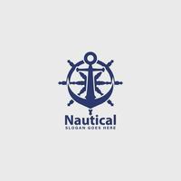 nautische matroos embleem, marine marinier logo gemakkelijk ontwerp vector