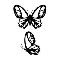 vlinder silhouet ontwerp vector illustratie. insect teken en symbool gebruik voor bruiloft decoratie.