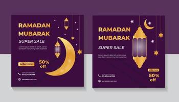 Ramadan kareem uitverkoop en Islamitisch sociaal media post en web banier sjabloon vector