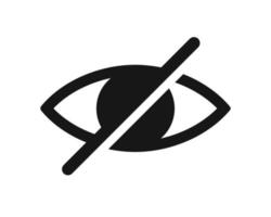 Blind oog, Nee zichtbaarheid icoon geïsoleerd Aan wit achtergrond vector