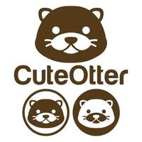 schattig kawaii hoofd Otter mascotte tekenfilm logo ontwerp icoon illustratie karakter vector kunst. voor elke categorie van bedrijf, bedrijf, merk Leuk vinden huisdier winkel, Product, label, team, insigne, etiket