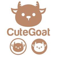 schattig kawaii hoofd geit RAM schapen mascotte tekenfilm logo ontwerp icoon illustratie karakter vector kunst. voor elke categorie van bedrijf, bedrijf, merk Leuk vinden huisdier winkel, Product, label, team, insigne, etiket