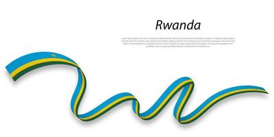 golvend lint of banier met vlag van rwanda . vector