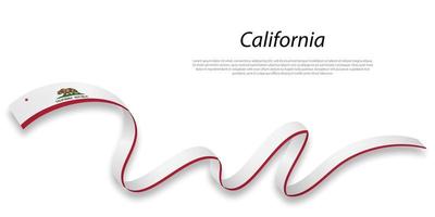 golvend lint of streep met vlag van Californië vector