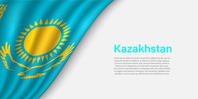 Golf vlag van Kazachstan Aan wit achtergrond. vector