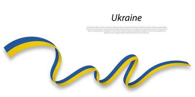 golvend lint of banier met vlag van Oekraïne. vector