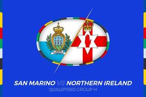 san marino vs noordelijk Ierland icoon voor Europese Amerikaans voetbal toernooi kwalificatie, groep h. vector