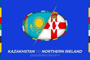 Kazachstan vs noordelijk Ierland icoon voor Europese Amerikaans voetbal toernooi kwalificatie, groep h. vector