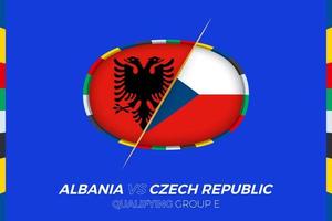 Albanië vs Tsjechisch republiek icoon voor Europese Amerikaans voetbal toernooi kwalificatie, groep e. vector