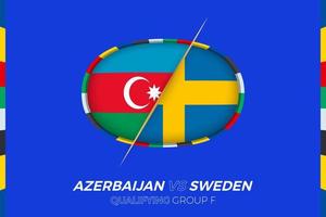 Azerbeidzjan vs Zweden icoon voor Europese Amerikaans voetbal toernooi kwalificatie, groep f. vector