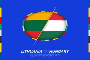 Litouwen vs Hongarije icoon voor Europese Amerikaans voetbal toernooi kwalificatie, groep g. vector