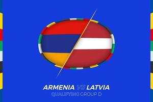 Armenië vs Letland icoon voor Europese Amerikaans voetbal toernooi kwalificatie, groep d. vector