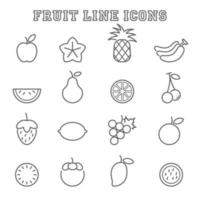 fruit lijn pictogrammen vector