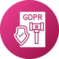 gdpr rechtszaak icoon stijl vector