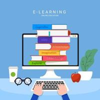 e-learning online onderwijs vector