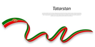 golvend lint of streep met vlag van Tatarstan vector