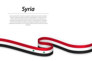 zwaaiend lint of spandoek met vlag van syrië vector