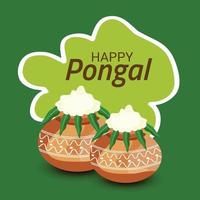 vector illustratie van een achtergrond voor happy pongal vakantie oogstfeest van tamil nadu, zuid india.