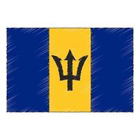 hand- getrokken schetsen vlag van Barbados. tekening stijl icoon vector