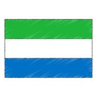hand- getrokken schetsen vlag van Sierra leon. tekening stijl icoon vector