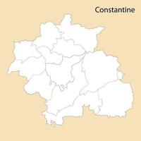 hoog kwaliteit kaart van constantine is een provincie van Algerije vector