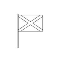 zwart schets vlag Aan van Schotland. dun lijn icoon vector