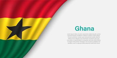 Golf vlag van Ghana Aan wit achtergrond. vector