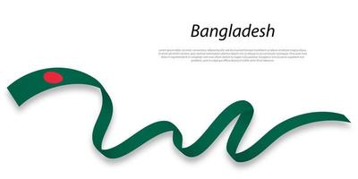 golvend lint of banier met vlag van bangladesh . vector