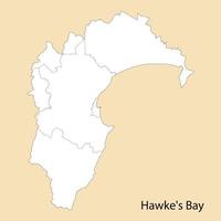 hoog kwaliteit kaart van haviken baai is een regio van nieuw Zeeland vector