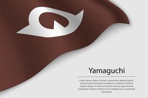 Golf vlag van yamaguchi is een regio van Japan vector