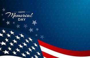 herdenkingsdag met Amerikaanse vlag en sterachtergrond vector