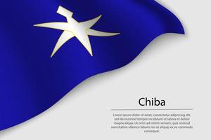 Golf vlag van chiba is een regio van Japan vector