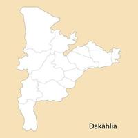 hoog kwaliteit kaart van dakahlia is een regio van Egypte vector
