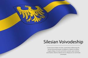 Golf vlag van silezisch woiwodschap is een regio van Polen vector