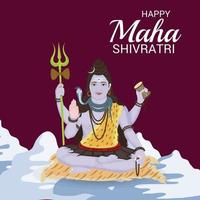 vectorillustratie van een achtergrond voor happy maha shivratri. vector