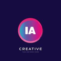 IA eerste logo met kleurrijk sjabloon vector. vector