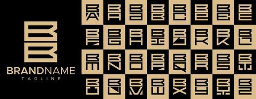 gemakkelijk plein brief b bb logo ontwerp set. modern doos eerste b logo branding. vector