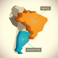 Kaart van Zuid-Amerika vector