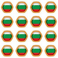 patroon koekje met vlag land bulgarije in smakelijk biscuit vector