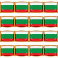 patroon koekje met vlag land bulgarije in smakelijk biscuit vector