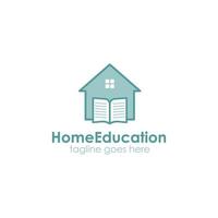 huis onderwijs logo ontwerp sjabloon met huis icoon en een boek. perfect voor bedrijf, bedrijf, restaurant, mobiel, app, enz vector