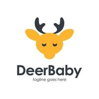 hert baby logo ontwerp sjabloon met hert icoon en schattig. perfect voor bedrijf, bedrijf, mobiel, app, dierentuin, enz. vector