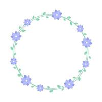 ronde lavendel bloemen kader. botanisch bloem grens vector illustratie. gemakkelijk elegant romantisch stijl voor bruiloft evenementen, tekens, logo, etiketten, sociaal media berichten, enz.