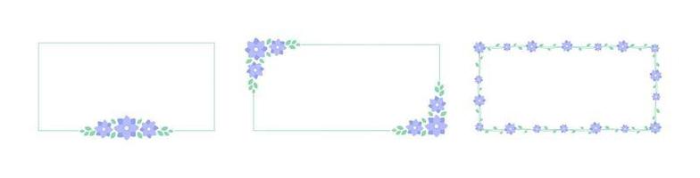 rechthoek lavendel bloemen kader set. botanisch bloem grens vector illustratie. gemakkelijk elegant romantisch stijl voor bruiloft evenementen, tekens, logo, etiketten, sociaal media berichten, enz.