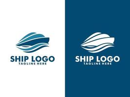 creatief schip concept logo ontwerpsjabloon vector