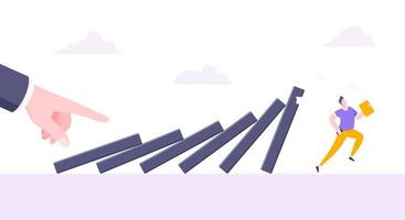 domino effect of bedrijf lafheid metafoor vector illustratie concept.