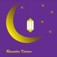 gelukkig Ramadan groeten Aan een blauw achtergrond vector