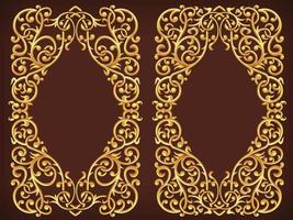 vintage gouden bloemen sier frame decoratief vectorelement vector