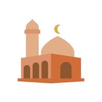 schattig masjid sticker icoon vector