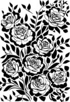 zwart roos bloem patroon vector